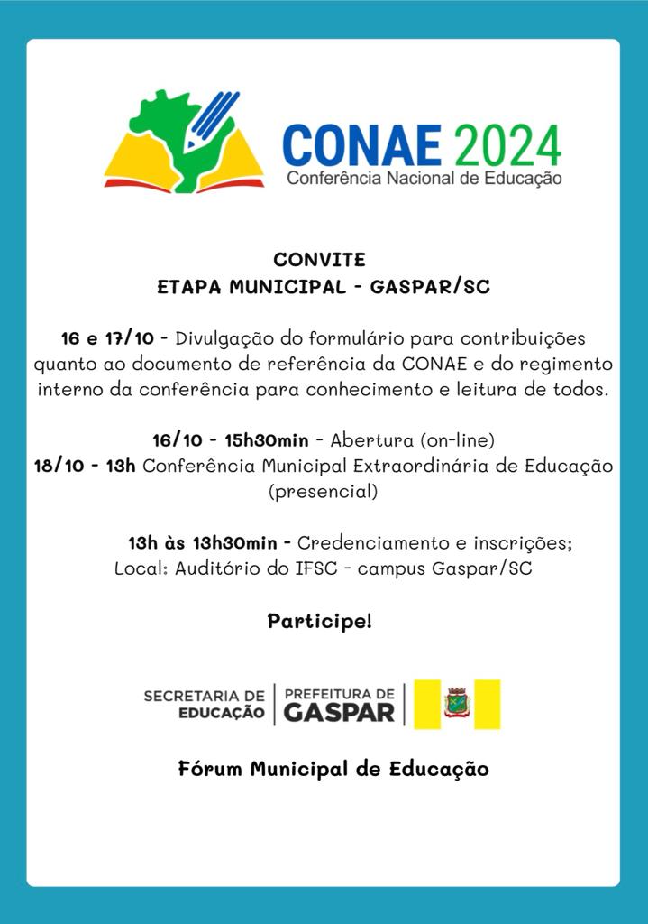 Conferência Municipal de Educação Extraordinária – CONAEE 2024